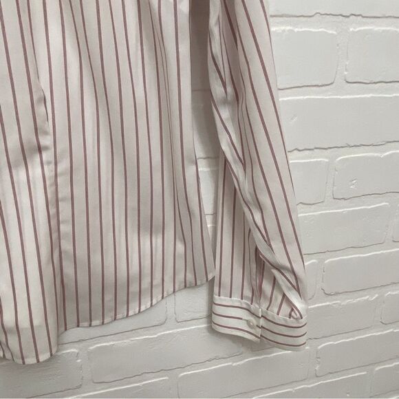 2/40$ JONESNewYork button down shirt non iron stretch striped white red black 16 - Picture 6 of 16